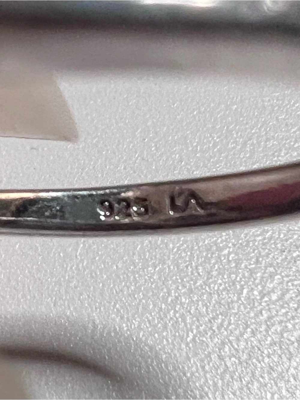925 Sterling Silver Blue Oval Rhinestone Halo Ring Signed Size 9